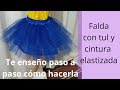 Diy como hacer falda con tul o tut con pretina elstica para nia cmo hacer disfraces fciles