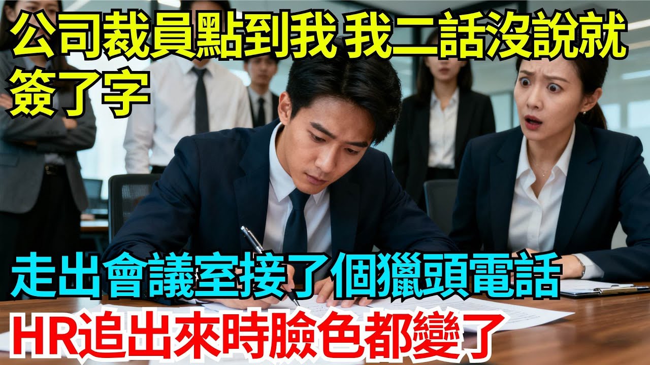 公司裁員點到我名字，我二話沒說就簽了字，走出會議室接了個獵頭電話，HR追出來時臉色都變了【奇人社會誌】#故事#奇聞#民間故事#社會