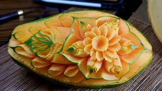 Papaya carving design | fruit carving | by chef namtarn