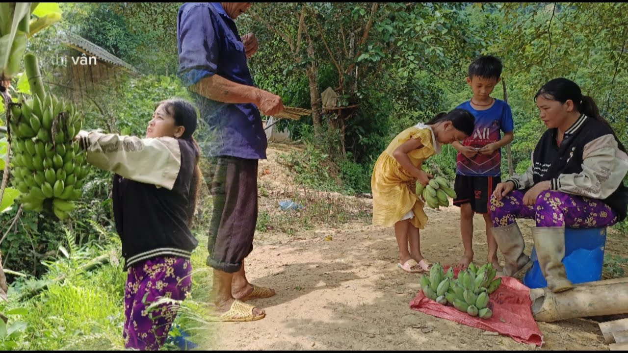 single mother takes bananas to sell - YouTube
