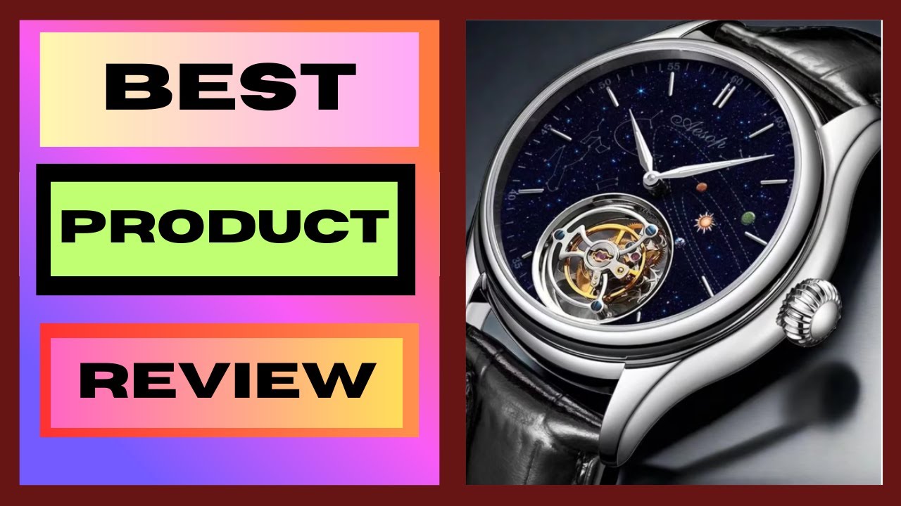 AESOP Mens Luxury Real Flying Tourbillon Mechanical Sapphire Waterproof Watch Skeleton Watches for