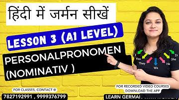 Personalpronomen Nominativ  | lesson 3 | A1 level | Learn German in Hindi with Monica | 9999376799