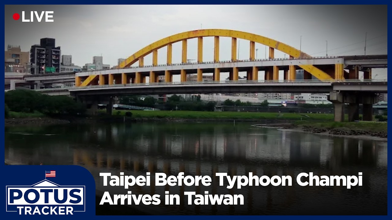 LIVE | Powerful Typhoon Champi Approaches Taiwan | View of Taipei | AA114