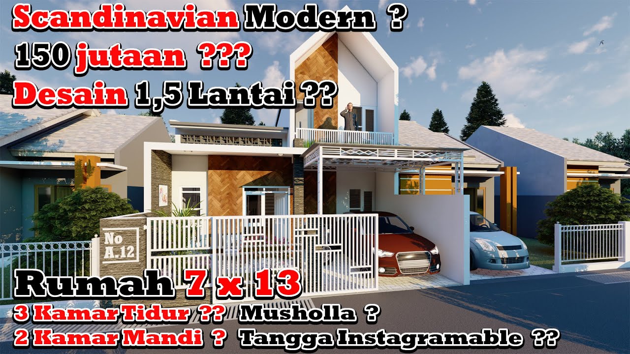  Desain  Rumah  1 5 Lantai Lahan 7x13 Gaya Scandinavian  