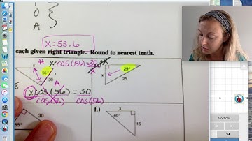 Using Trig Ratios to Find Missing Sides Notes - Examples Video 2