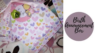 Birth Announcement Box | Baby Girl Birth Announcement Idea | Envelope Punch Board Boxes