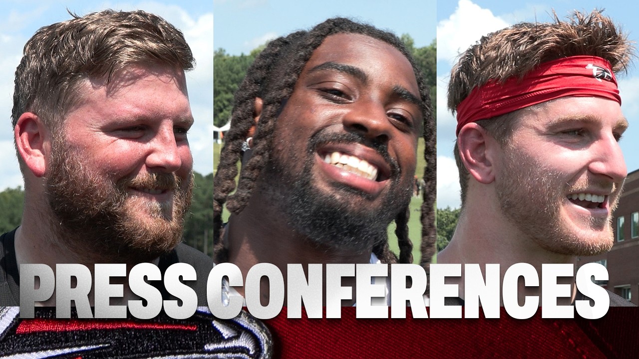 Thumbnail for Atlanta Falcons players and coaches speak to the media following practice at AT&T Training Camp
