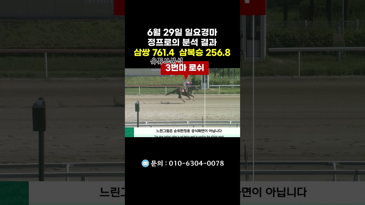 #정프로경마 6월29일 일요경마 분석결과 삼쌍761.4 삼복승256.8