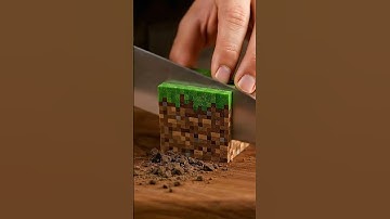 Cutting a Minecraft Grass Block | Hyper-Realistic ASMR Dirt Cutting Sounds 🌳🔪 #FruitCutting #Minec