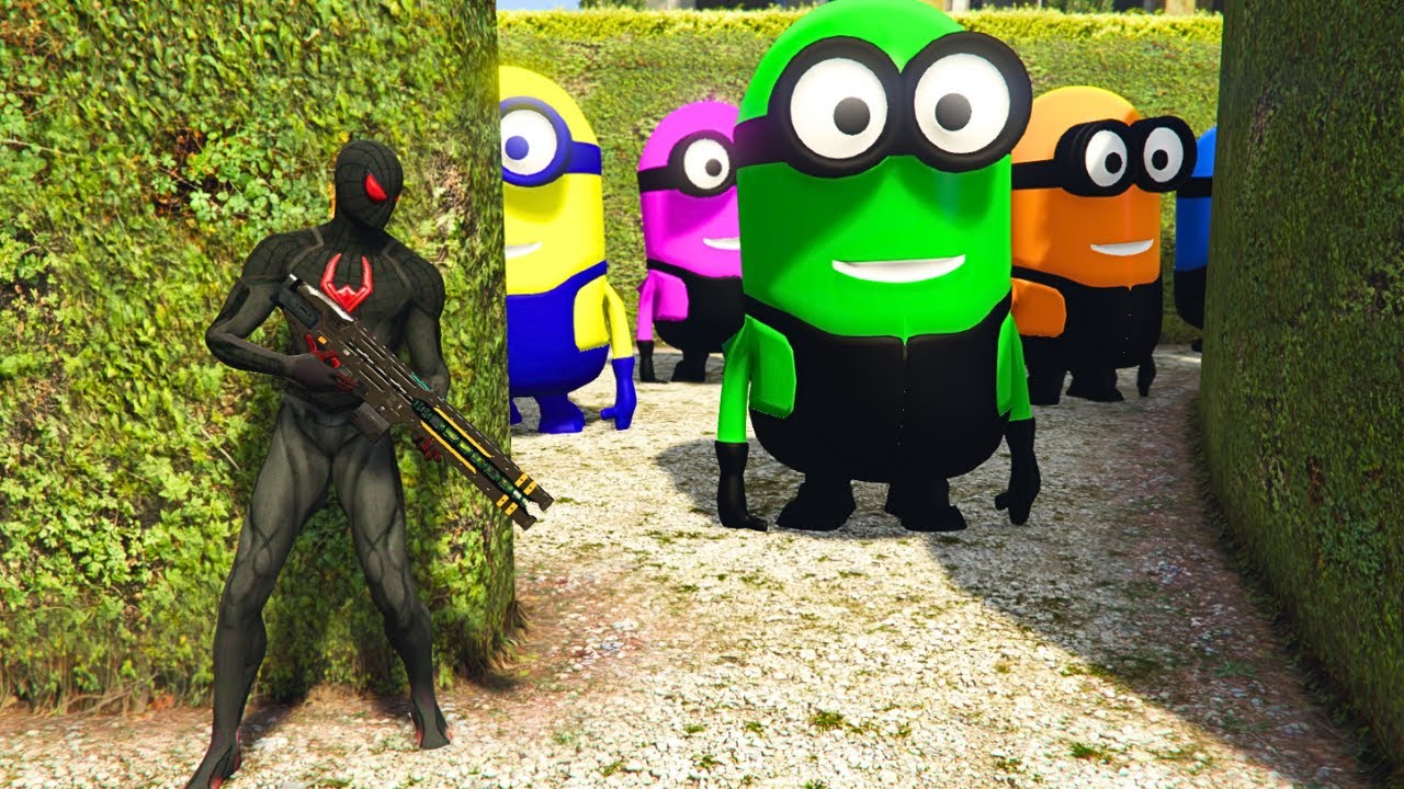 GTA 5 Spiderman VS Minions Fight Rag doll Gameplay Spider man vs Minions Funny Ragdoll ep 7