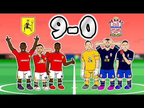 🤯9-0!🤯 Man United vs Southampton (All Goals Highlights 2021 Red Cards Martial Bruno Cavani Rashford)