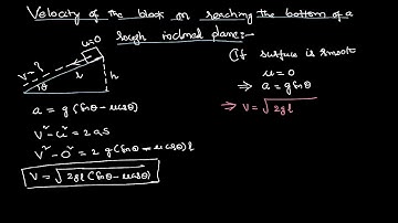 Velocity acquired by the body at bottom of rough inclined plane Friction Concept in Just 3 Minutes