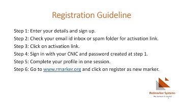 RED MARKER SYSTEMS E-MARKER REGISTRATION GUIDE