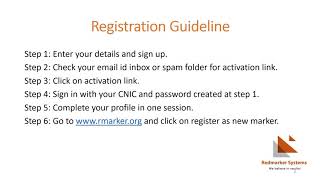 RED MARKER SYSTEMS E-MARKER REGISTRATION GUIDE