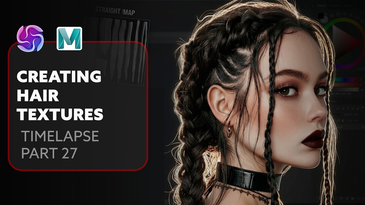 Creating Braids, Flyaways & Strands in 3D | Texture Tutorial - YouTube
