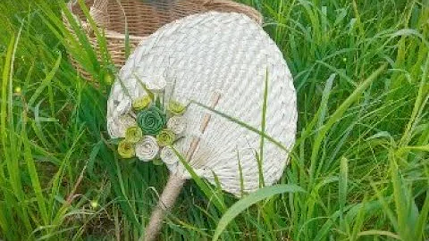 Weave a nice fan from leaves, palm leaf woven fan tutorial, fairy fan!#handmade #handcraft #diy