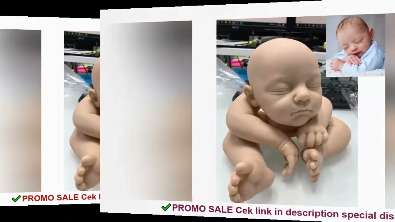 19Inch Unfinished Reborn Baby Doll Kit Jamie Unpainted Doll Parts With Cloth Body Handmade DIY Toy F