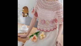 Crochet pink top design 💕