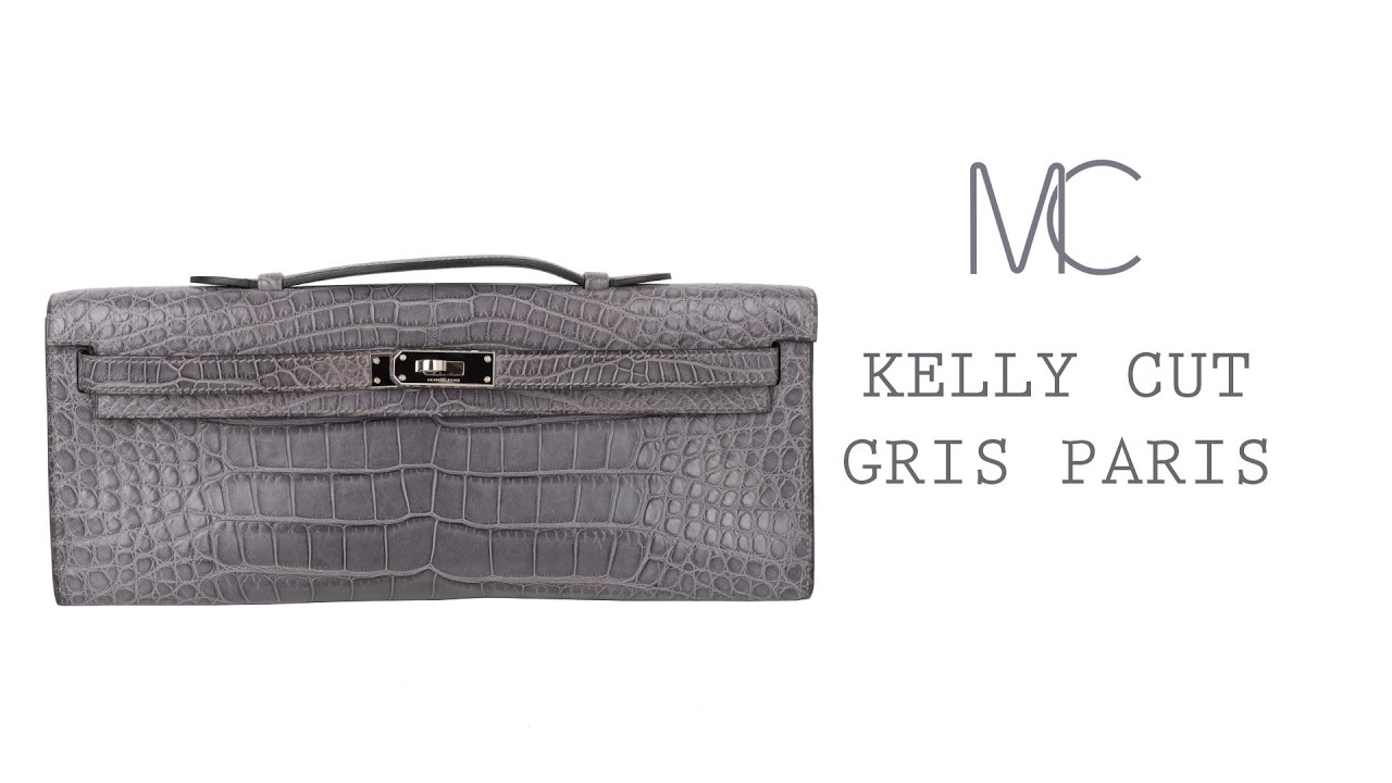 Hermes Kelly Cut Clutch Braise Crocodile Gold Hardware