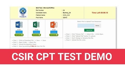 CSIR Skill test demo video for candidates || CSIR CPT TEST 2024