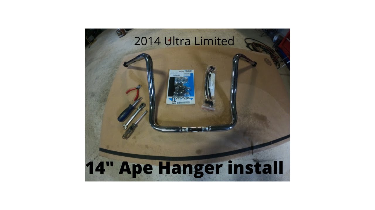 14" Ape Hanger installation 2014 Ultra Limited YouTube