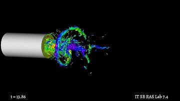 Annular swirling flow with S = 0.7