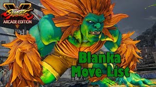 Street Fighter V Arcade Edition - Blanka Move List