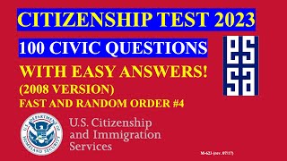 Citizenship Test 2023 | 100 Civics Questions and Answers (2008 Version) | Fast & Random 04