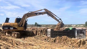 Processing Landfill Task! By Dump Truck 5Ton & Dozer KOMAT’SU Push Soil into Rice Fields, Mix VDO