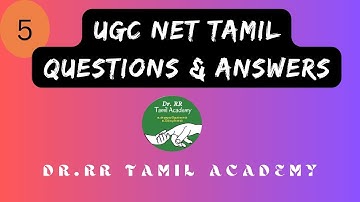 UGC NET TAMIL/ Questions & Answers  @dr.rrtamilacademy