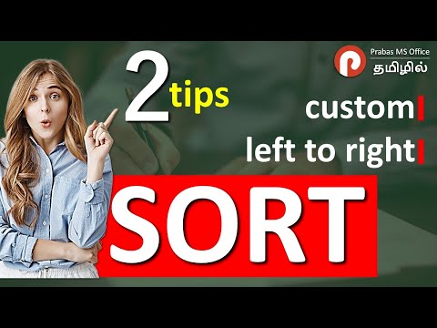 How to Sort data from Left to Right with Custom Sort in Microsoft Excel