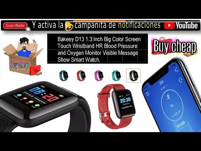 Bakeey D13 1.3 Inch Big Color Screen Touch Wristband HR Blood Pressure and  Oxygen Monitor Visible Me - YouTube