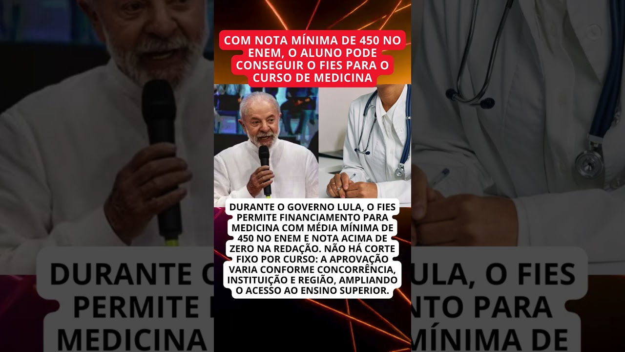 Com 450 no Enem, estudantes podem financiar Medicina pelo FIES