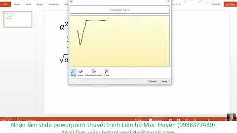 Cách chèn công thức toán học trong Powerpoint 2016