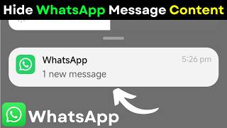 How to Hide WhatsApp Notification Content on Android 🔒 Privacy Settings 2026 | WhatsApp Tricks |