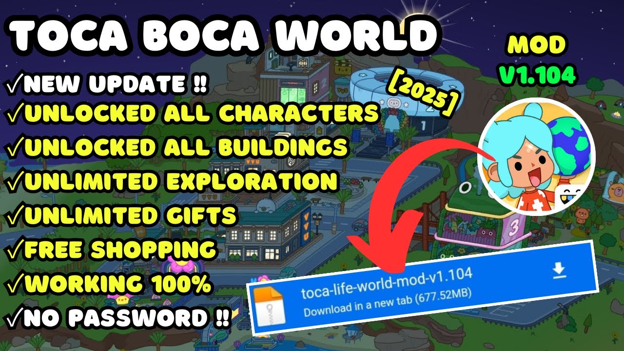 Toca Boca World Mod APK v1.104 (2025) Unlocked Everything +