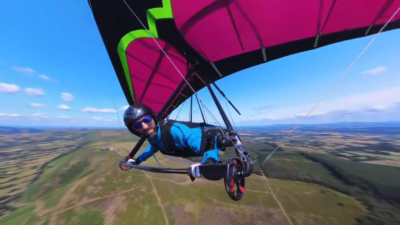 Long Mynd Hang Gliding - Up, Round n Down