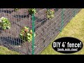 DIY 4 FOOT FENCE!  NO DIGGING!...SIMPLE... QUICK...CHEAP.