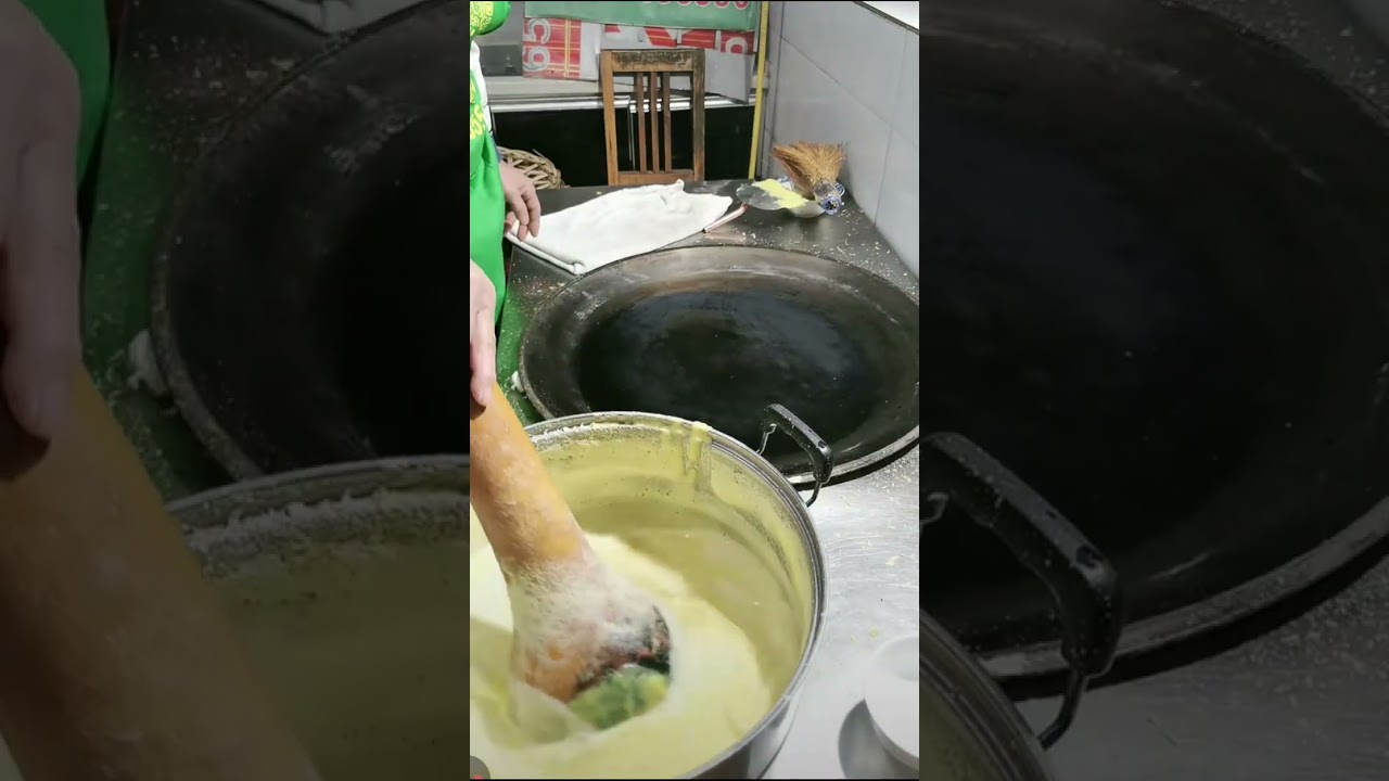 Old man making thin crispy butter breads in a huge amount for Breakfast 🥞