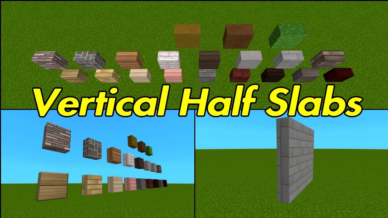 Vertical Half Slabs In Bedrock Minecraft - YouTube