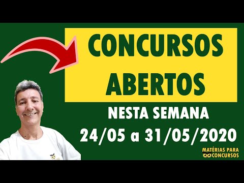 Concursos abertos nesta semana 25/05/2020