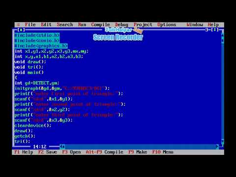 Write a Program to 2D translation triangle program with explanation in C langauge