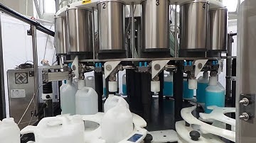 Automatic monoblock rotary filling machine IP 16-5-4 PP - Acid detergents - Filling phase