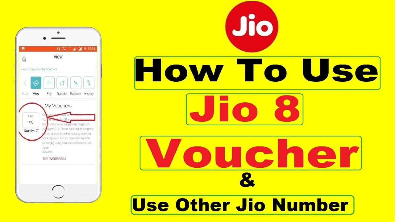 How to use jio 8 voucher | How to use Jio 8 Voucher Other Jio Number