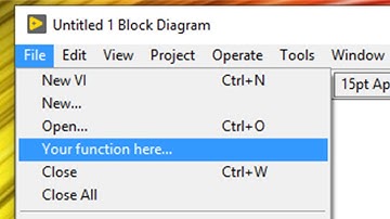LabVIEW Extension: Integrating into the LabVIEW Menus