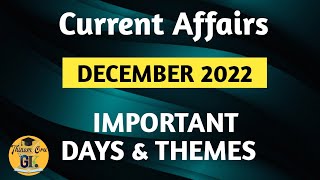 Important days and themes in december 2022 tamil | Thinam Oru GK