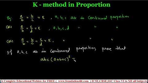 K - method in Proportion