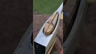 The Art Of Hanging An Axe Handle With A Cross Wedge #Craftsmanship #Asmr  #Satisfying