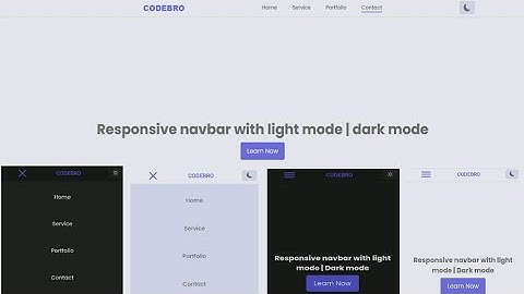 How to make a responsive navbar with light mode | dark mode