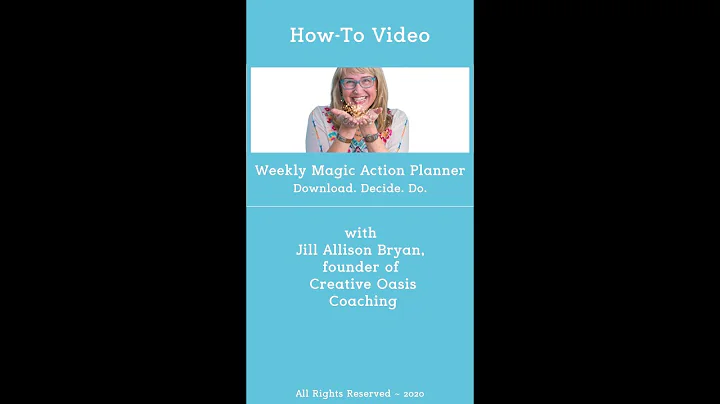 How-To Use the Weekly Magic Action Planner by Jill...
